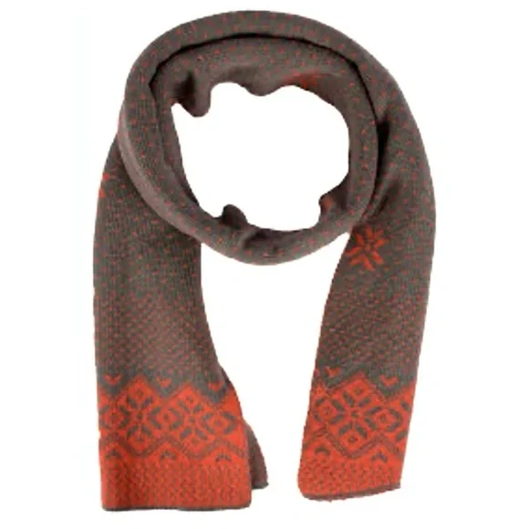 Simplicity Knit Winter Scarf Wide Long Wrap Gray and Orange Reversible U… - Picture 3 of 15